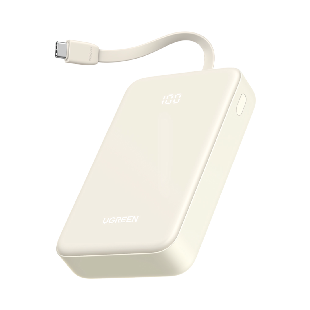 UGREEN 20000mAh Power Bank with Built-In USB-C Cable