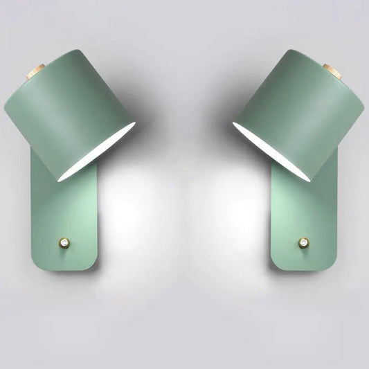 2-Pack LED Wall Lamps with Built-In Switch