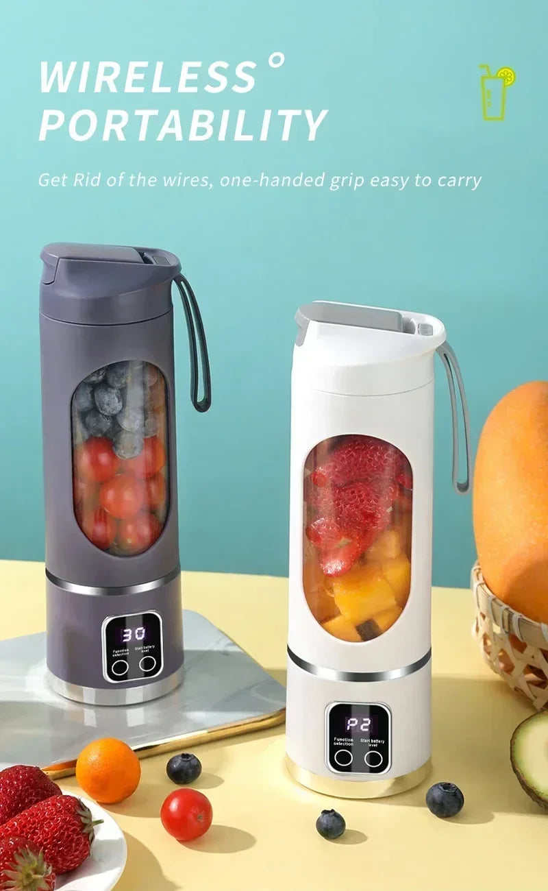 45ml USB-Charging Portable Juicer with 8-12 Blades, BPA-Free Material - Makes Milkshakes & Juices Anywhere, Travel, Office, Outdoor