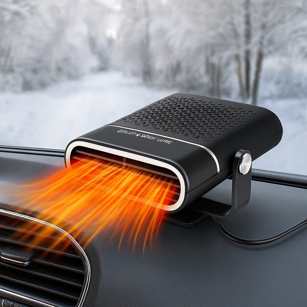 12V/USB Car Heater - Compact Demisting Airflow for Quick Windshield Clarity