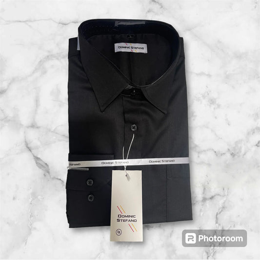 Men's Formal Shirts - Cotton Blend, Solid Colour, Long Sleeve, Office & Casual Wear, Sizes S-XXL