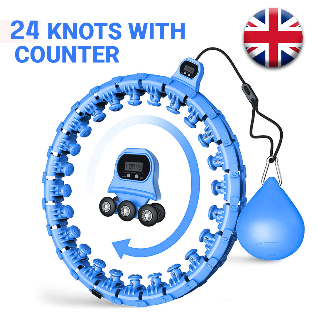 MASKURA Smart Weighted Hula Hoop with Counter – 24 Knots, Adjustable Ring Size for Weight Loss & Smart Fitness, Suitable for Adults