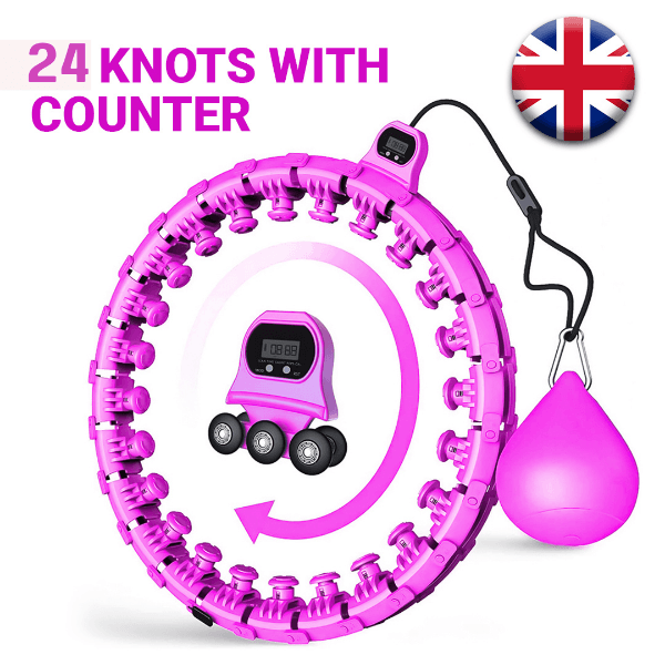 MASKURA Smart Weighted Hula Hoop with Counter – 24 Knots, Adjustable Ring Size for Weight Loss & Smart Fitness, Suitable for Adults