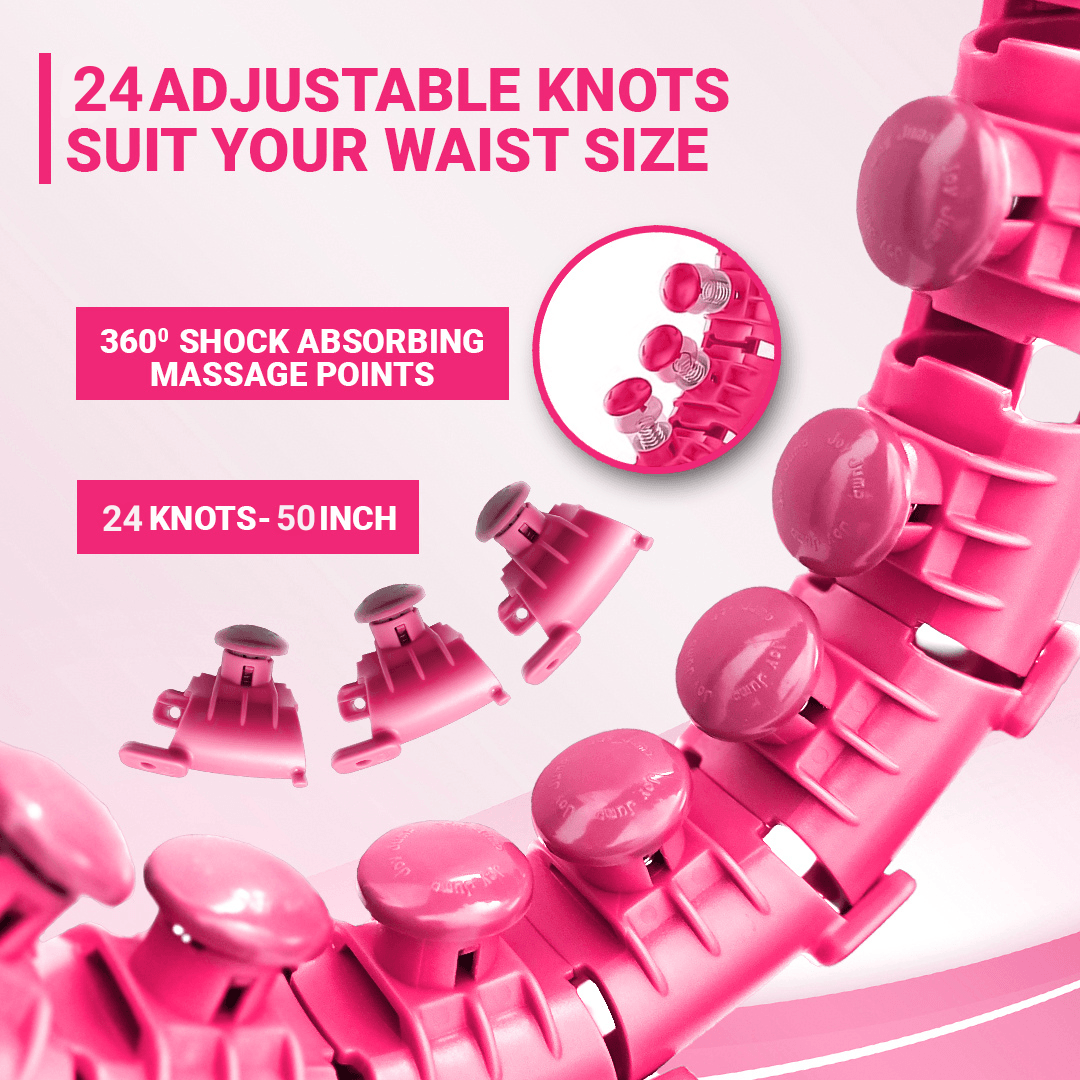 MASKURA Smart Weighted Hula Hoop with Counter – 24 Knots, Adjustable Ring Size for Weight Loss & Smart Fitness, Suitable for Adults