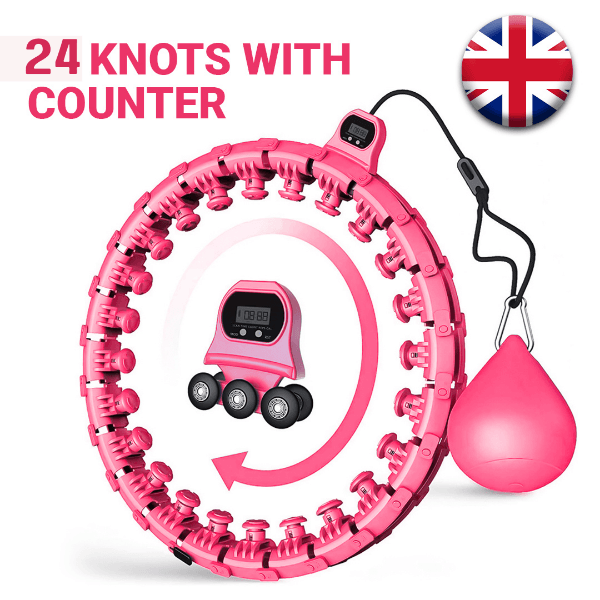 MASKURA Smart Weighted Hula Hoop with Counter – 24 Knots, Adjustable Ring Size for Weight Loss & Smart Fitness, Suitable for Adults