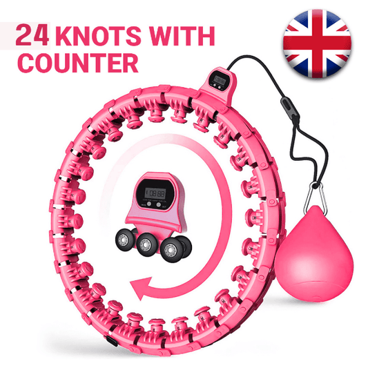 MASKURA Smart Weighted Hula Hoop with Counter – 24 Knots, Adjustable Ring Size for Weight Loss & Smart Fitness, Suitable for Adults