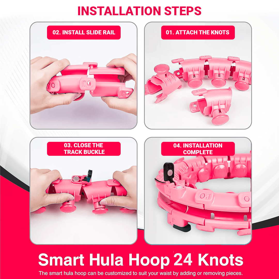 MASKURA Smart Weighted Hula Hoop with Counter – 24 Knots, Adjustable Ring Size for Weight Loss & Smart Fitness, Suitable for Adults