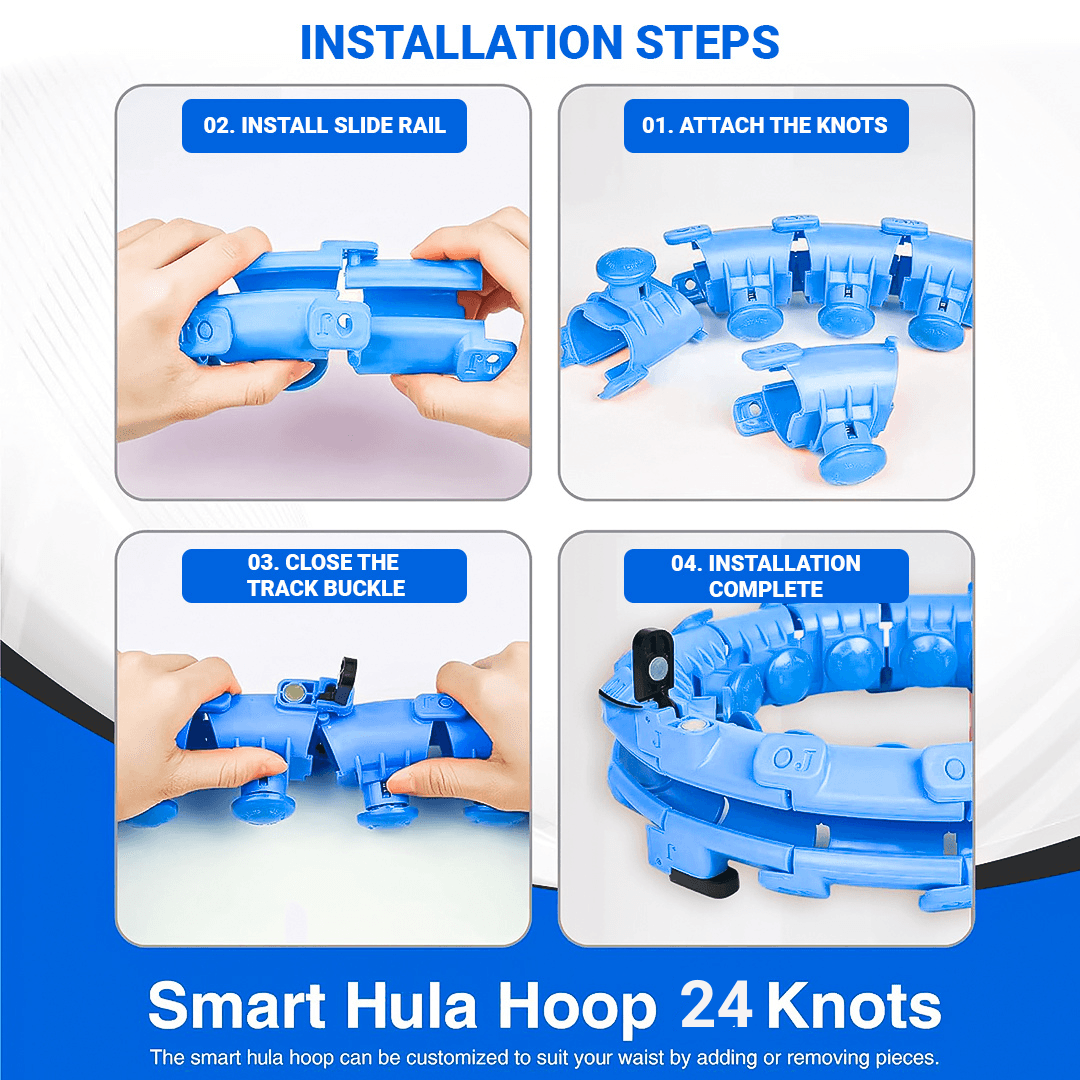 MASKURA Smart Weighted Hula Hoop with Counter – 24 Knots, Adjustable Ring Size for Weight Loss & Smart Fitness, Suitable for Adults
