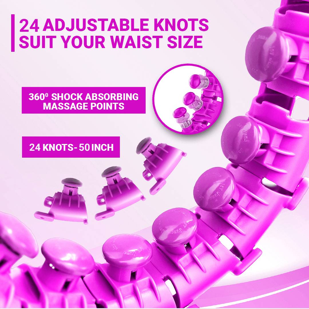 MASKURA Smart Weighted Hula Hoop with Counter – 24 Knots, Adjustable Ring Size for Weight Loss & Smart Fitness, Suitable for Adults