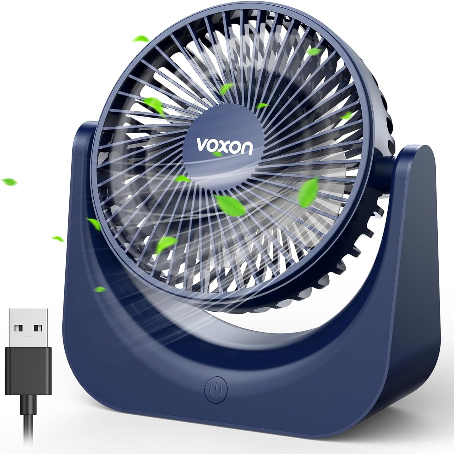 VOXON USB Desk Fan - Compact Table Fan with 5-Speed Adjustable Breeze