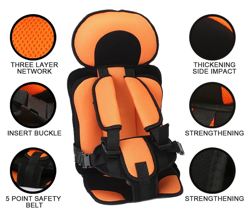 Travel-Ready Portable Child Car Seat — Ultra-Compact & Padded for Comfort