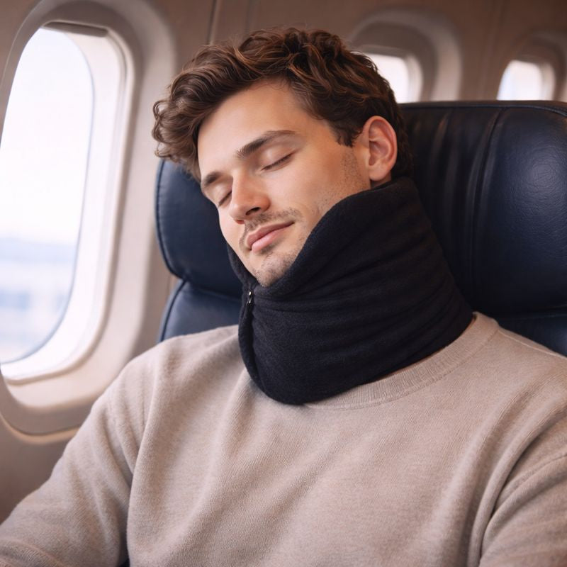 Ultra-Comfort Travel Neck Pillow with Supportive Wrap for Upright Rest