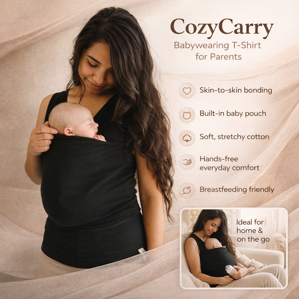 CozyCarry Babywearing Tee for Parents — Soft, Comfortable & Hands-Free Bonding