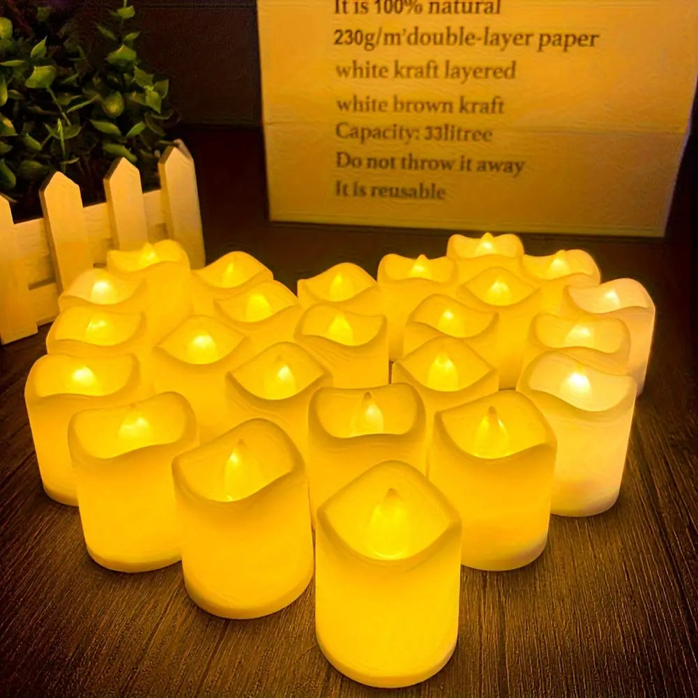 Flameless LED Tea Lights - Safe, Realistic Candlelight for Any Occasion