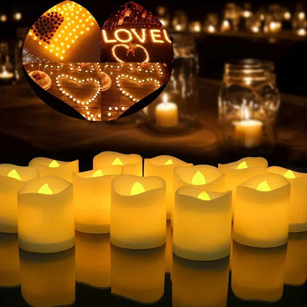 Flameless LED Tea Lights - Safe, Realistic Candlelight for Any Occasion