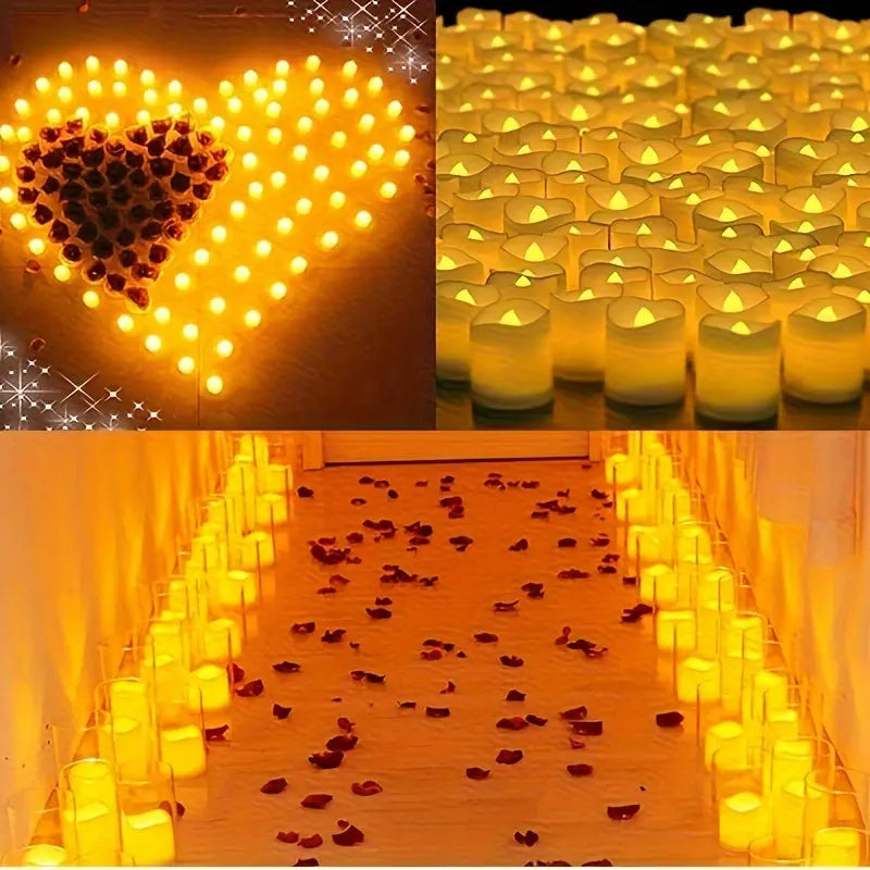Flameless LED Tea Lights - Safe, Realistic Candlelight for Any Occasion