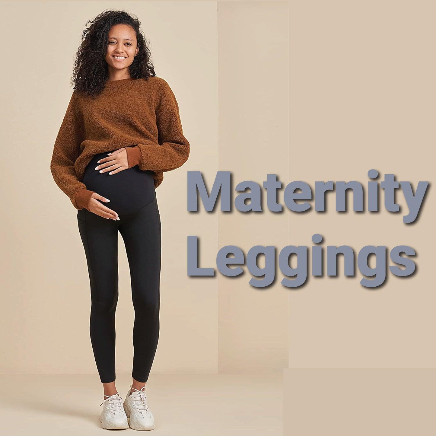 Cozy Fleece-Lined Maternity Leggings – Thick, Soft, Full-Length Cotton Pregnancy Pants for Warmth