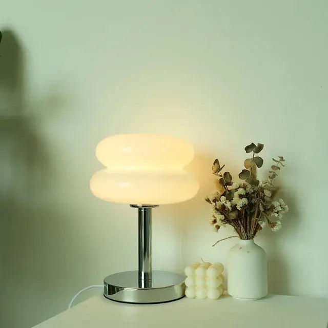 Glass Table Lamp Night Light – Soft Ambient Glow for Cozy Evenings