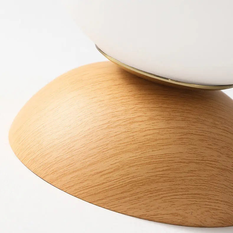 Elegant Wood-Grain Glass Globe Ceiling Light