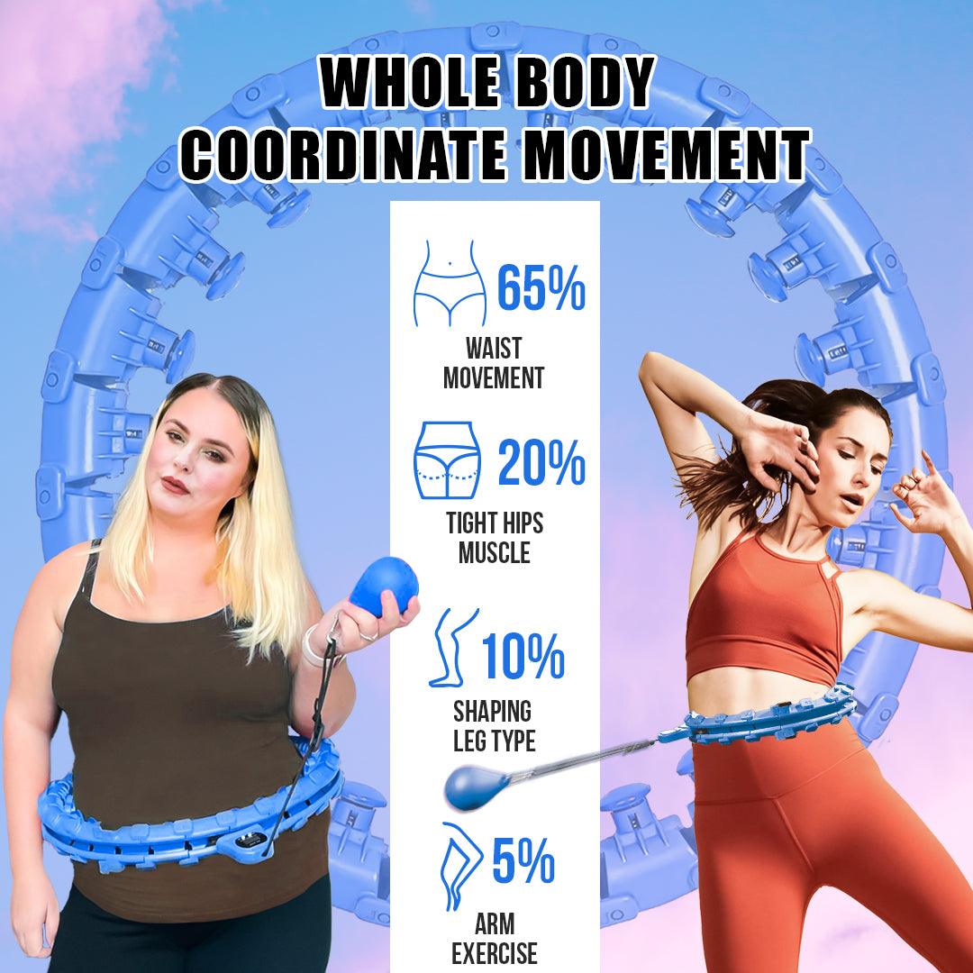 MASKURA Smart Weighted Hula Hoop with Counter – 24 Knots, Adjustable Ring Size for Weight Loss & Smart Fitness, Suitable for Adults