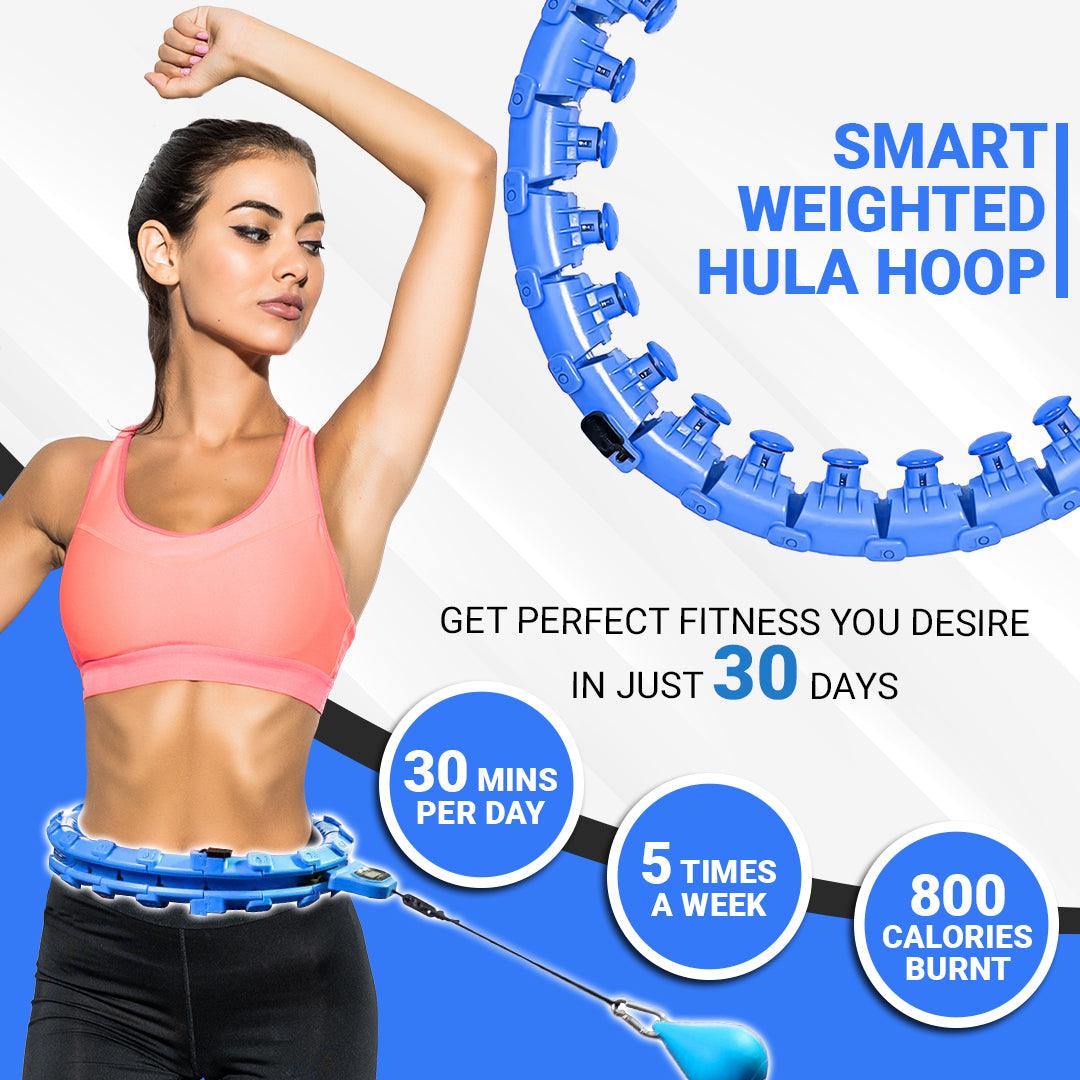 MASKURA Smart Weighted Hula Hoop with Counter – 24 Knots, Adjustable Ring Size for Weight Loss & Smart Fitness, Suitable for Adults
