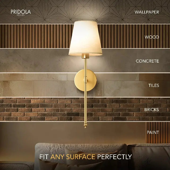 Wireless Wall Lamp - Elegant Metal Design with Warm, Cozy Light