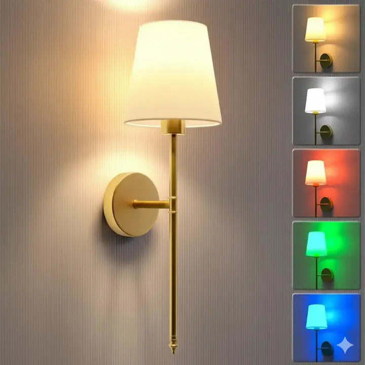 Wireless Wall Lamp - Elegant Metal Design with Warm, Cozy Light