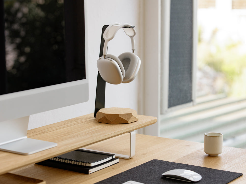 2-in-1 Headphones Stand – Sleek Space-Saving Desk Organizer