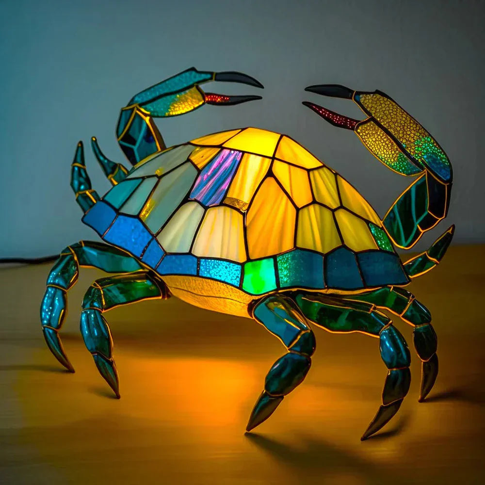 AnimalGlow Table Lamp with Stained-Glass Style Animal Design