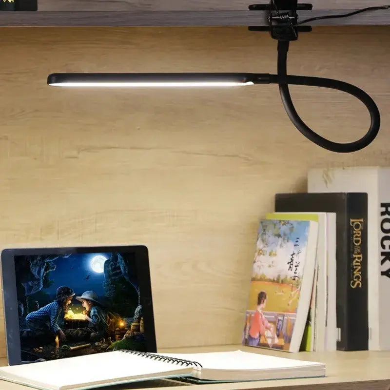 Dimmable LED Clip Lamp with Flexible Gooseneck