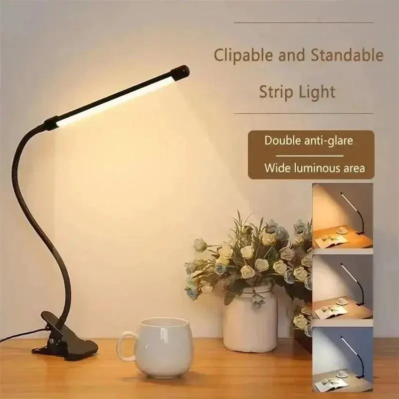 Dimmable LED Clip Lamp with Flexible Gooseneck