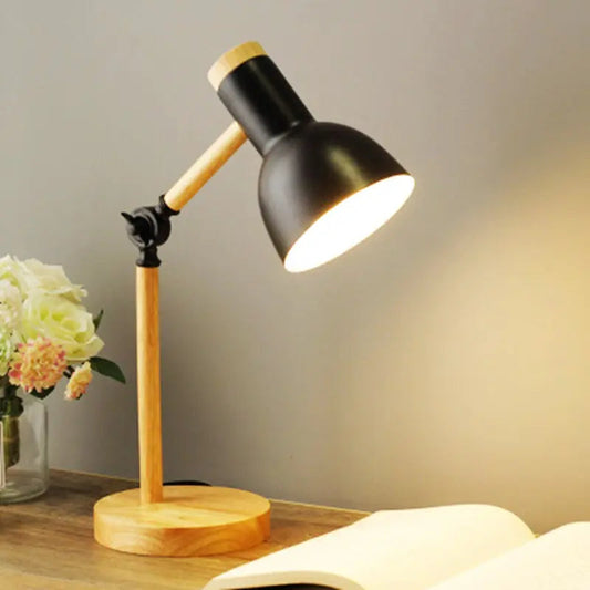 LED Desk Lamp with Elegant Wood Accents
