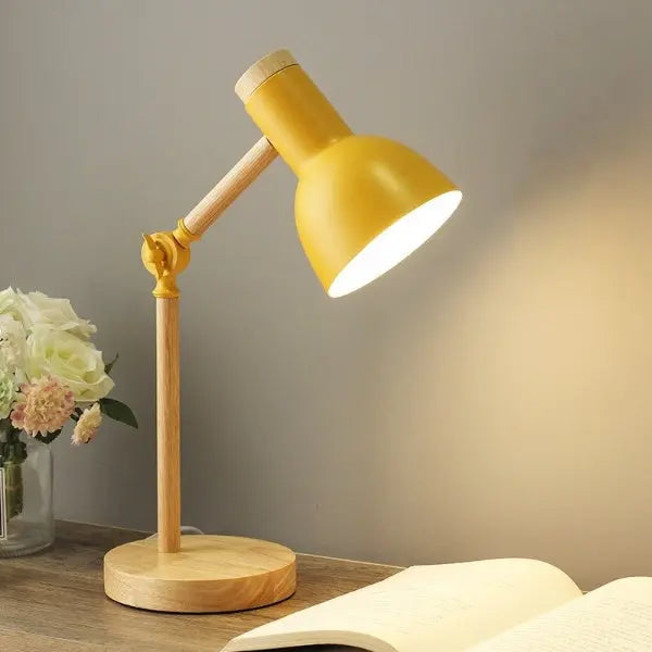 LED Desk Lamp with Elegant Wood Accents