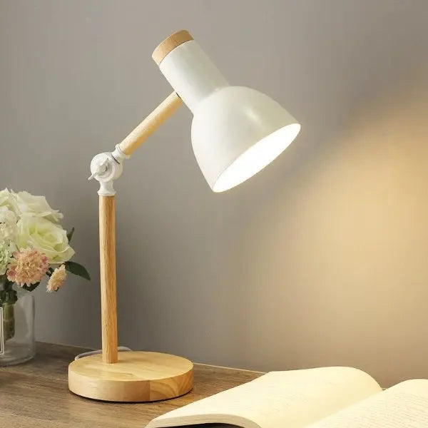 LED Desk Lamp with Elegant Wood Accents