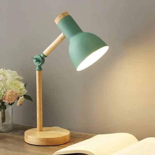 LED Desk Lamp with Elegant Wood Accents