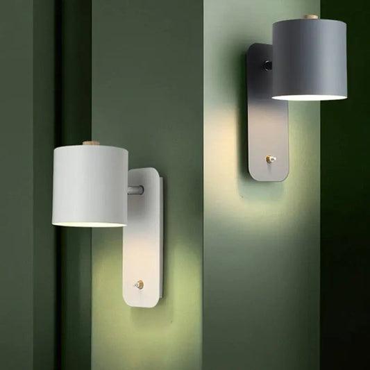 2-Pack LED Wall Lamps with Built-In Switch