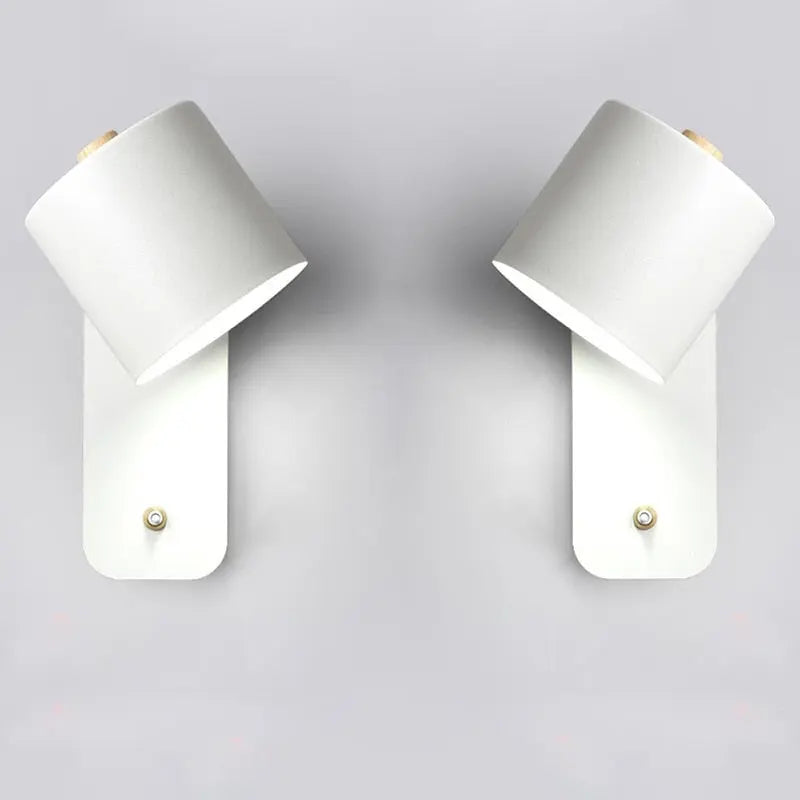 2-Pack LED Wall Lamps with Built-In Switch