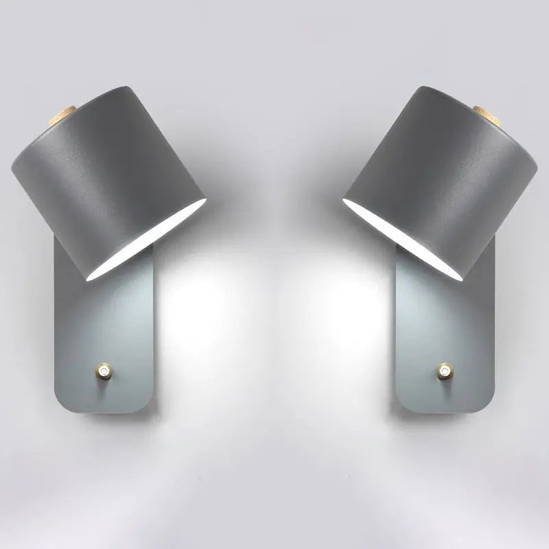 2-Pack LED Wall Lamps with Built-In Switch