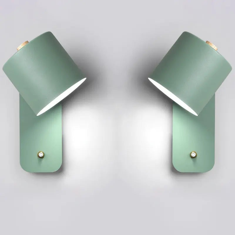 2-Pack LED Wall Lamps with Built-In Switch