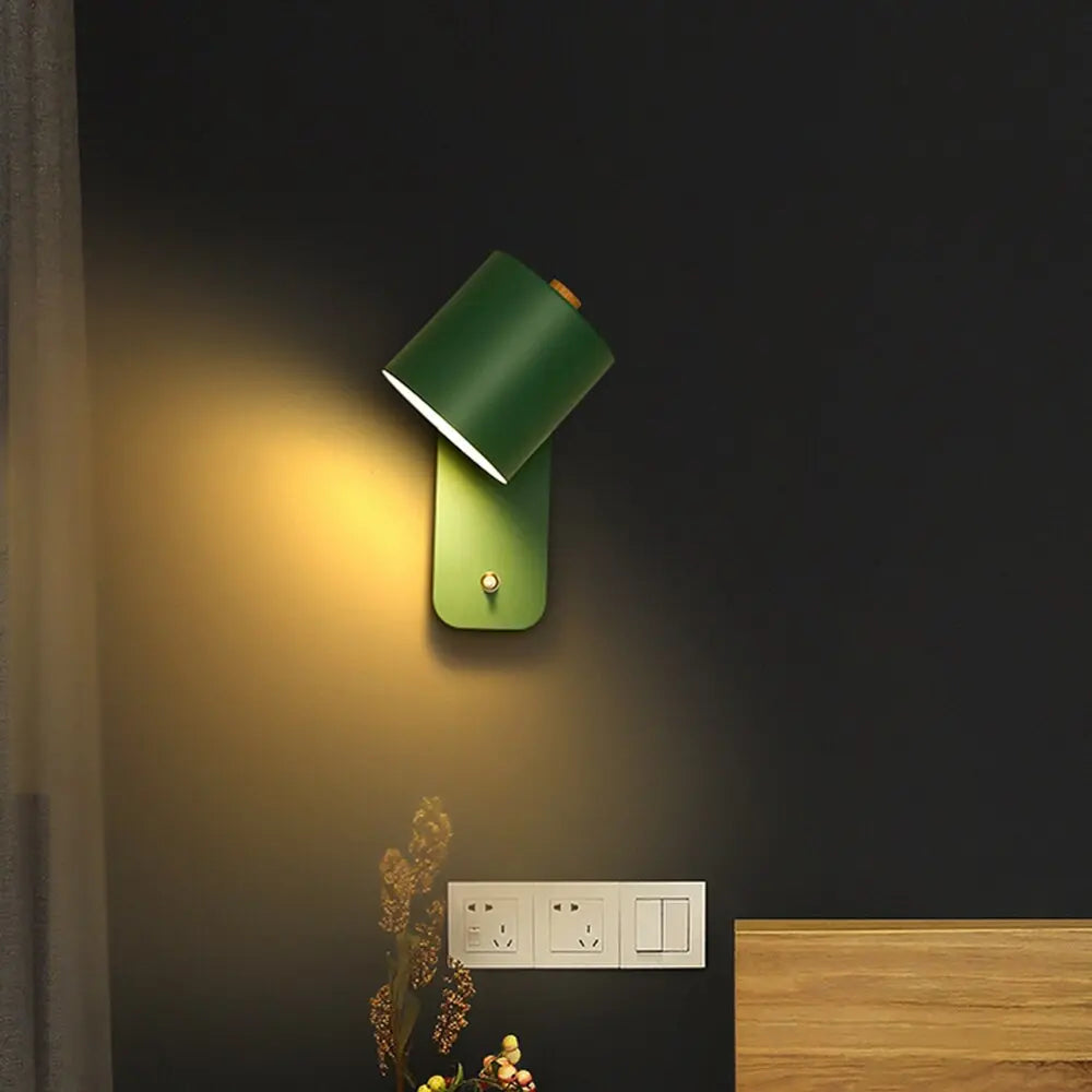 2-Pack LED Wall Lamps with Built-In Switch
