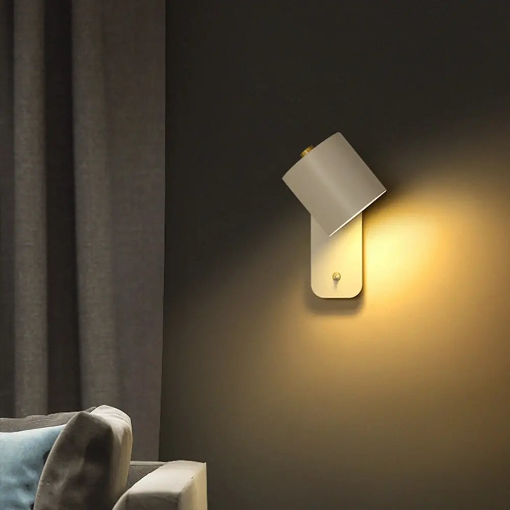 2-Pack LED Wall Lamps with Built-In Switch