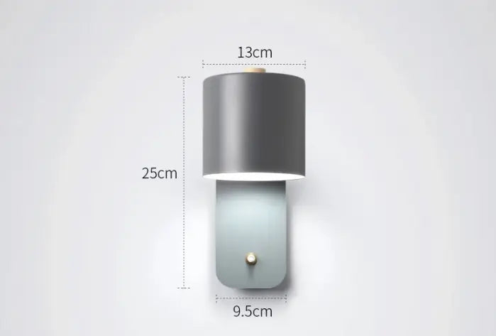 2-Pack LED Wall Lamps with Built-In Switch