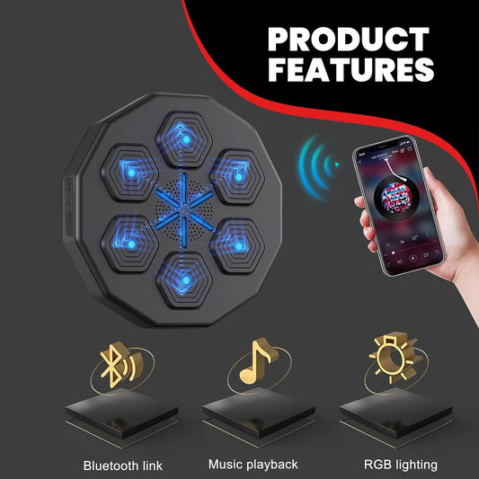 Music Boxing Machine UK - Wall-Mounted Bluetooth Smart Punching Machine for Indoor Boxing Workouts, React Exercise Machine