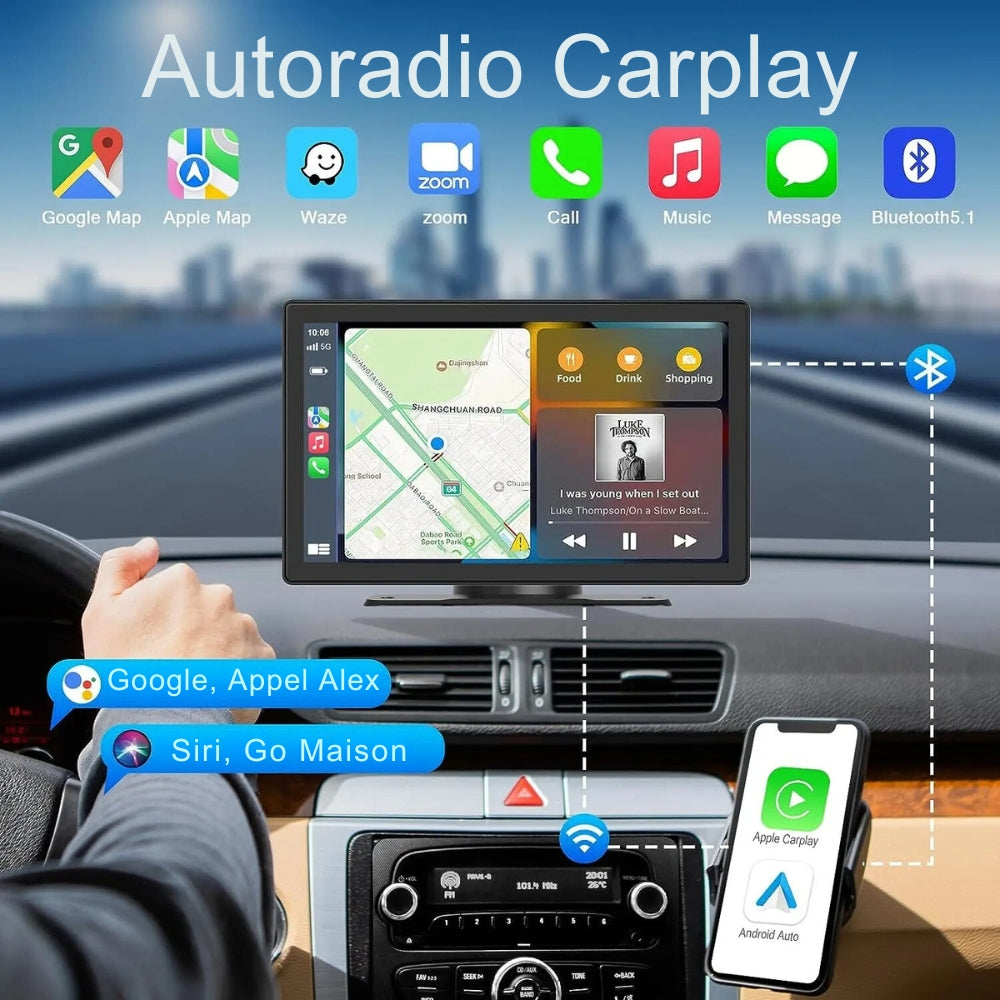 Marcherelle™ – Wireless Car Radio with CarPlay 9” HD Touchscreen