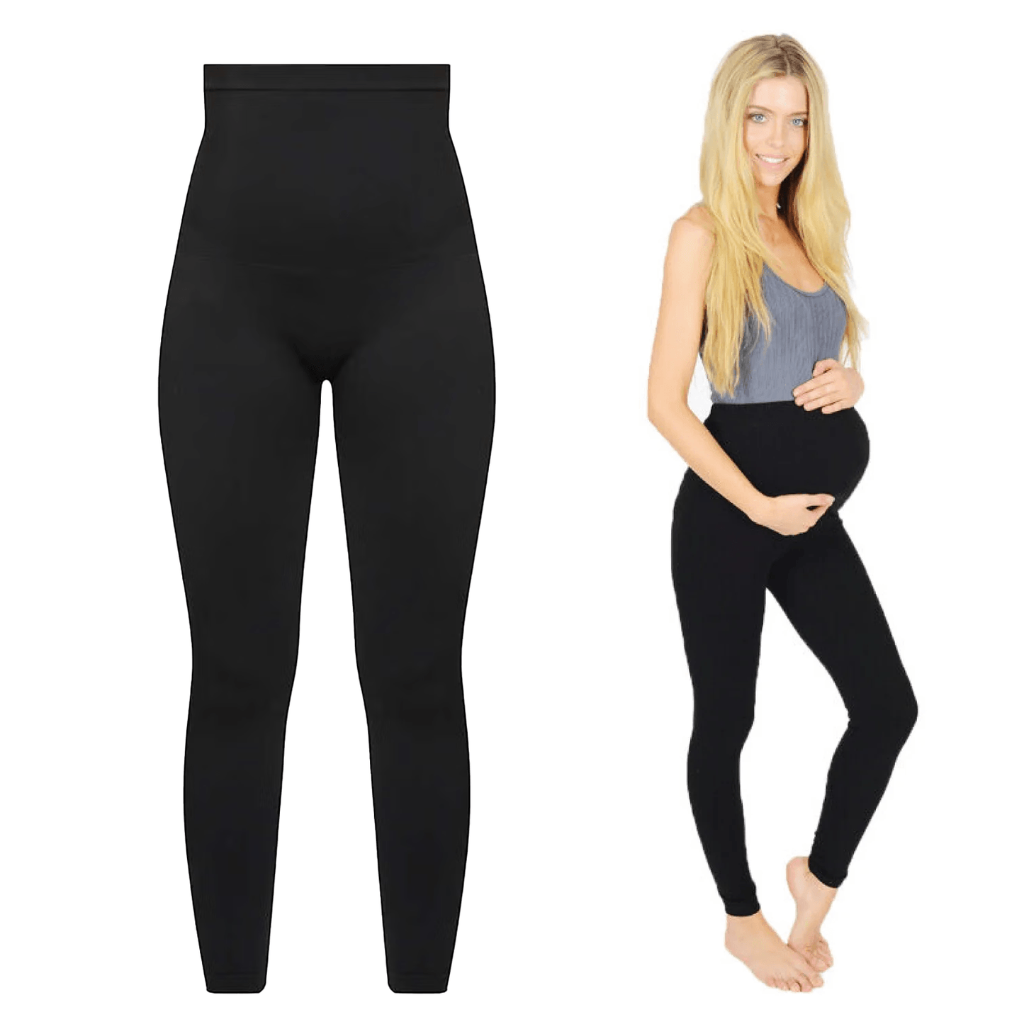 Cozy Fleece-Lined Maternity Leggings – Thick, Soft, Full-Length Cotton Pregnancy Pants for Warmth