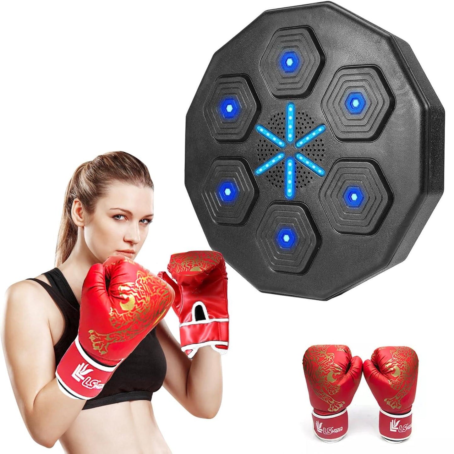 Music Boxing Machine UK - Wall-Mounted Bluetooth Smart Punching Machine for Indoor Boxing Workouts, React Exercise Machine