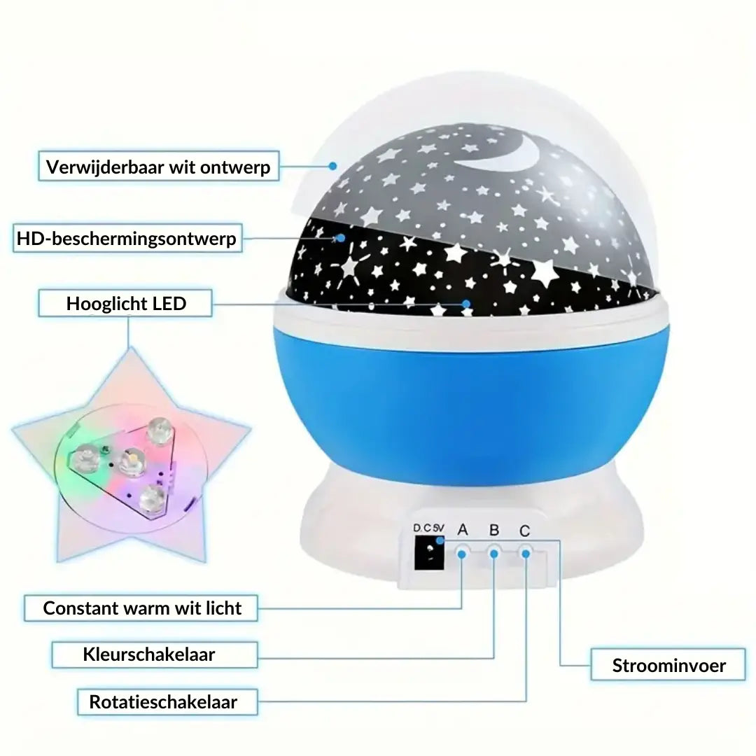 Star Projection Night Light with Bright LEDs