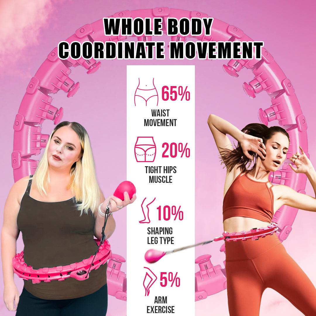 MASKURA Smart Weighted Hula Hoop with Counter – 24 Knots, Adjustable Ring Size for Weight Loss & Smart Fitness, Suitable for Adults
