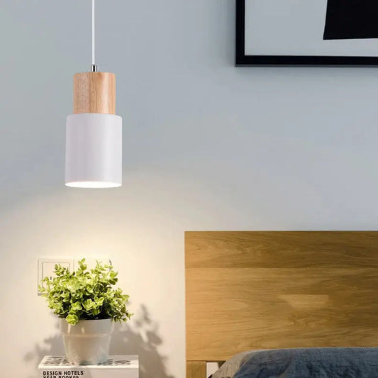 Modern Metal and Wood Pendant Lamp