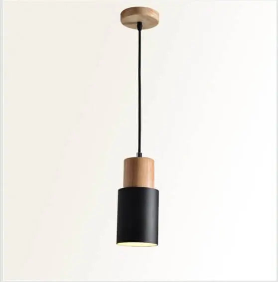 Modern Metal and Wood Pendant Lamp